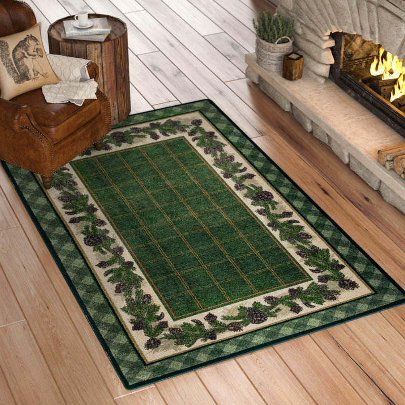 Loon Peak Cadell Pine Green Area Rug & Reviews Wayfair